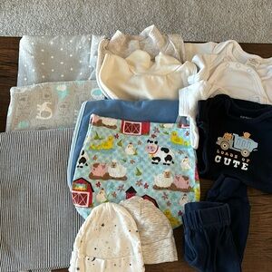 Baby boy Clothing Bundle 0-3 Months. Lot of 14 items